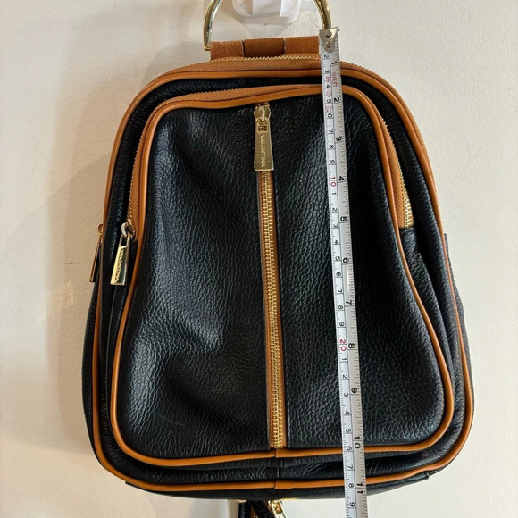 VALENTINA Convertible Purse Metal Handle Leather Multiple Pockets Backpack - Picture 4 of 15